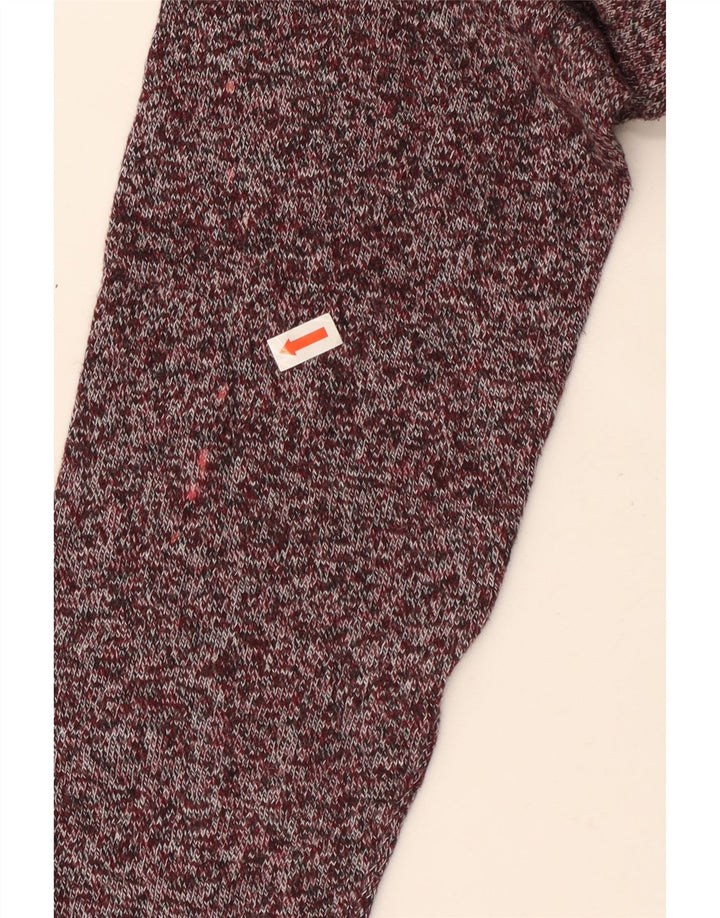 Maglione maglione girocollo da uomo Zara in cotone screziato bordeaux medio