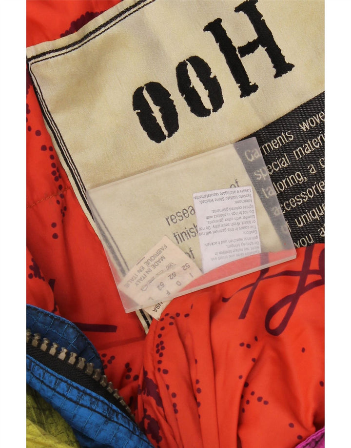 Tuta da sci vintage da uomo con cappuccio IT 52 Large Blu Colourblock in poliammide