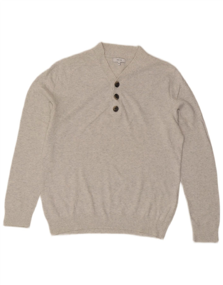 Maglione da uomo con scollo a V Reiss grigio medio screziato