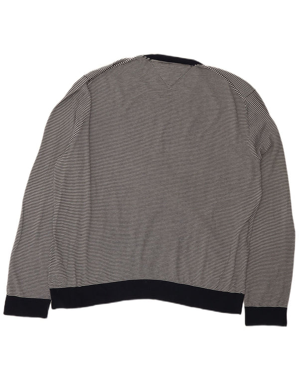 TOMMY HILFIGER Maglione maglione girocollo da uomo 2XL Gessato blu navy