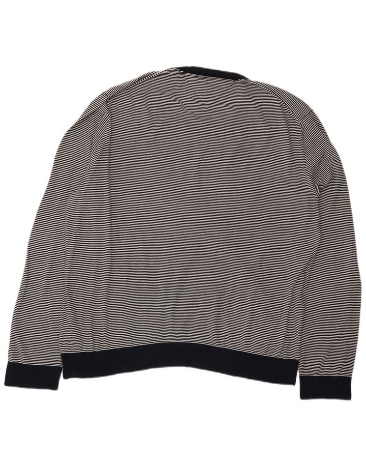 TOMMY HILFIGER Maglione maglione girocollo da uomo 2XL Gessato blu navy