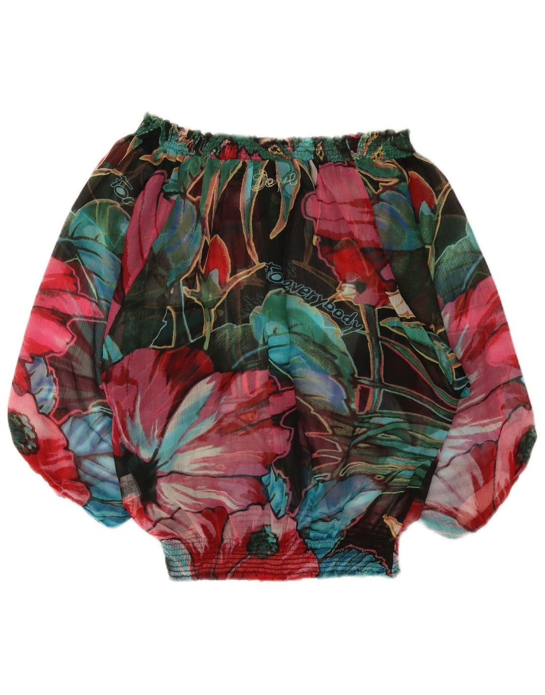 Desigual Top da donna con spalle scoperte con grafica UK 14 medio multicolore floreale
