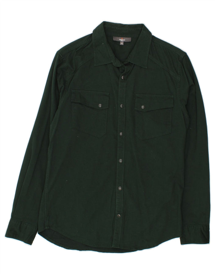 MOUNTAIN RIDGE Mens Shirt Small Green Cotton Vintage Mountain Ridge and Second-Hand Mountain Ridge from Messina Hembry 