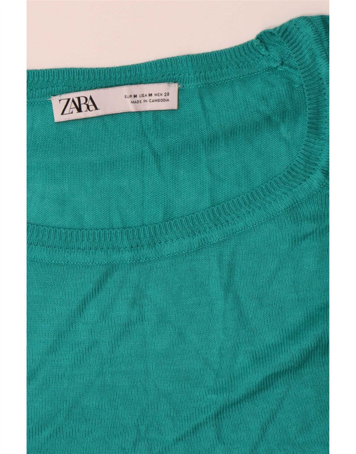 Maglione maglione oversize con scollo a barca da donna Zara UK 14 medio Turchese
