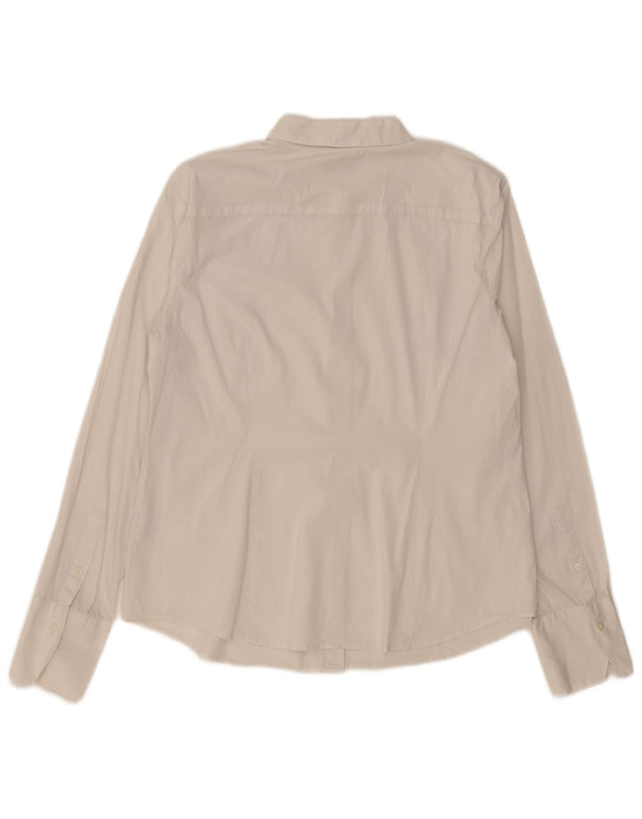 Camicia da donna Benetton UK 16 grande cotone bianco