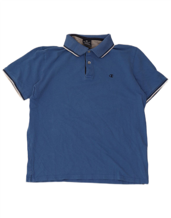 Polo da uomo Champion Large in cotone blu
