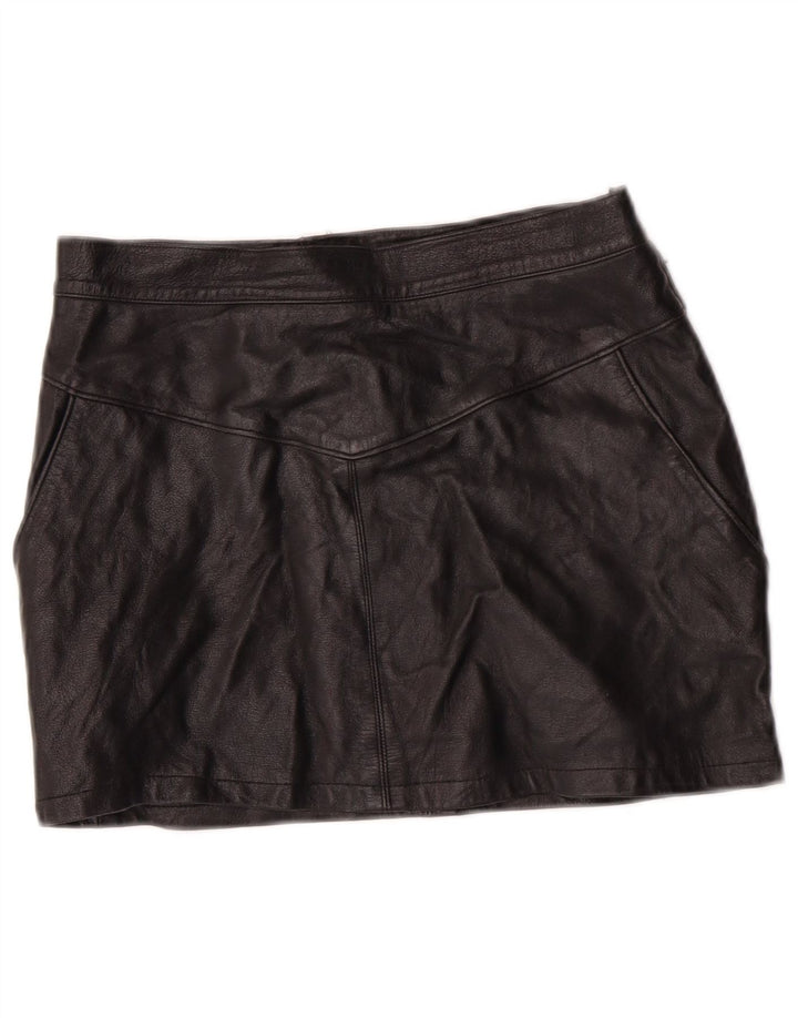 Gonna in pelle a vita alta da donna EMBASSY IT 46 Large W26 in pelle nera