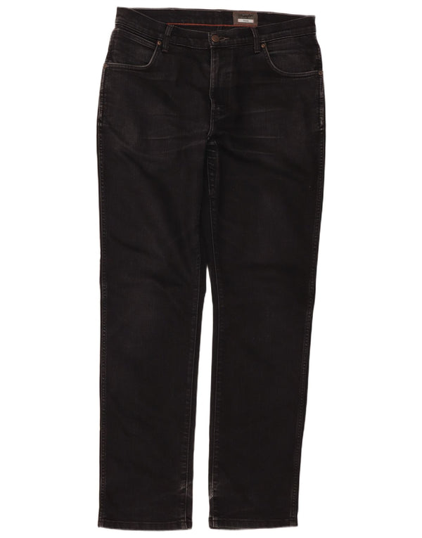 Jeans dritti elasticizzati Texas da uomo Wrangler W36 L34 cotone nero