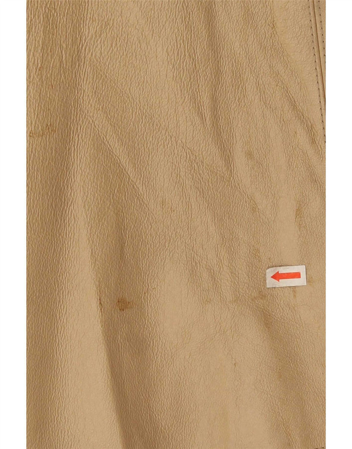 Cappotto in pelle vintage da donna EU 50 3XL Beige classico