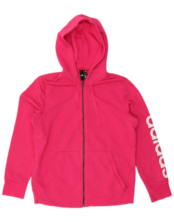 Felpa con cappuccio e zip grafica Adidas da donna UK 20/22 XL Cotone rosa