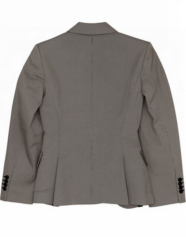 Giacca blazer a 1 bottone da donna Zara UK 12 acetato grigio medio