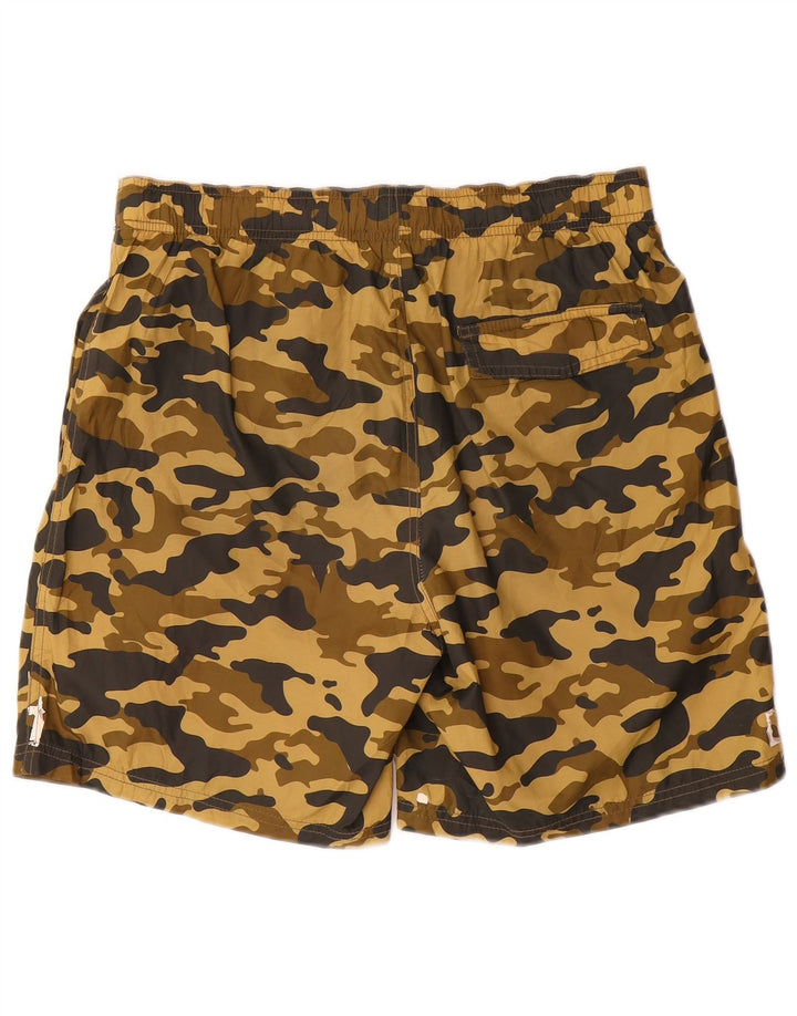 Pantaloncini da bagno grafici da uomo Zara in poliestere mimetico marrone medio