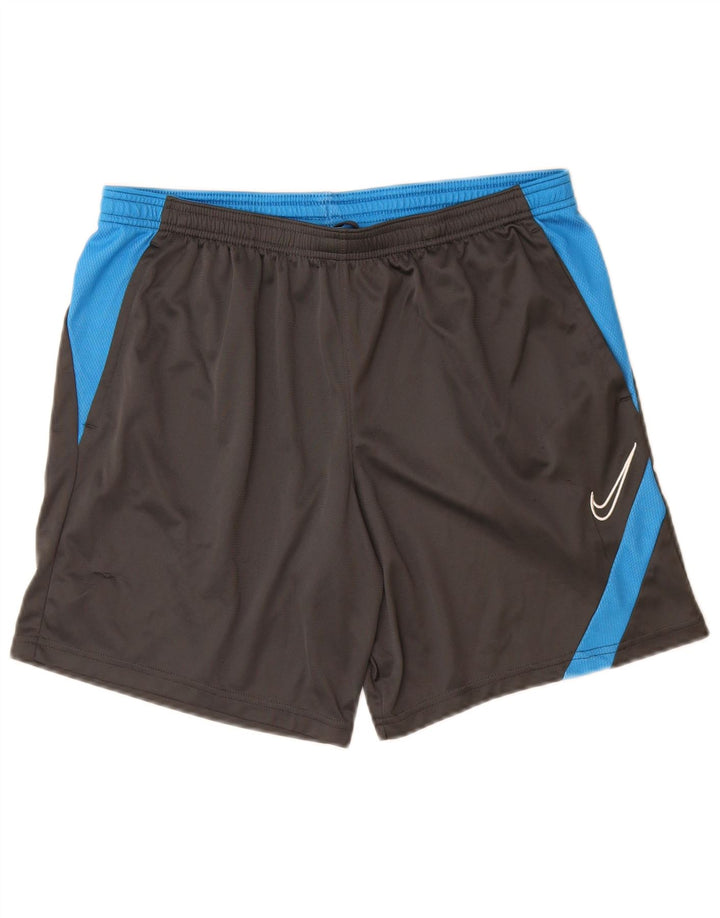 Pantaloncini sportivi Nike Dri Fit da uomo, grandi, in poliestere color block nero