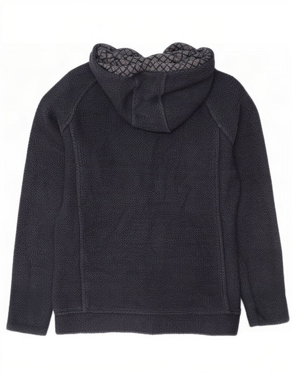 Maglione con cappuccio e zip da donna Weird Fish UK 12 Cotone medio blu navy