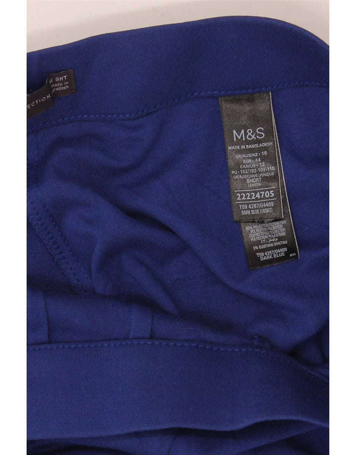 Pantaloni Capri da donna Marks & Spencer UK 16 Large W34 L23 Blu Navy