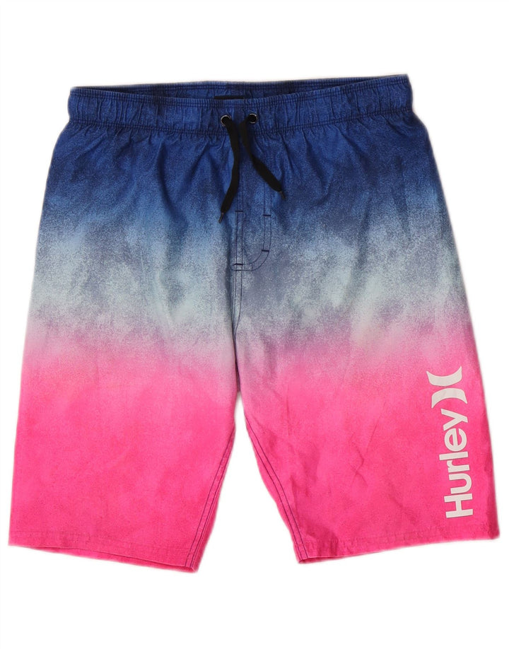 Pantaloncini da bagno Hurley per ragazzi 12-13 anni Large in poliestere color block rosa
