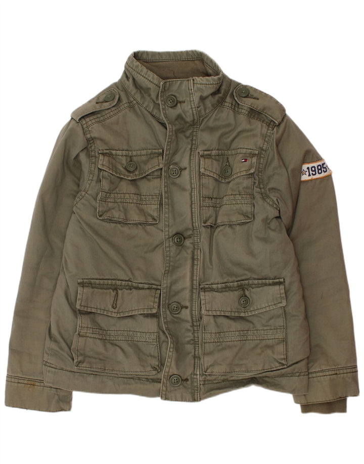 Giacca militare da bambino Tommy Hilfiger 6-7 anni piccola in cotone kaki