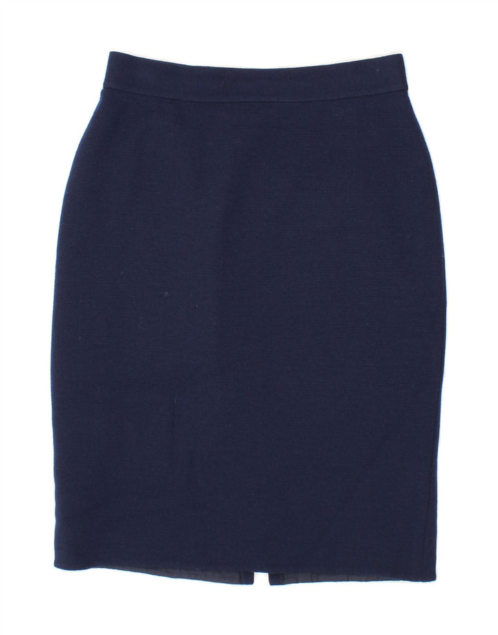 LUISA SPAGNOLI Womens Pencil Skirt IT 44 Medium W28 Navy Blue Virgin Wool Vintage Luisa Spagnoli and Second-Hand Luisa Spagnoli from Messina Hembry 