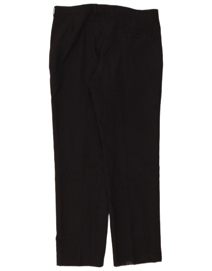Pantaloni da abito dritti da uomo Marks & Spencer W36 L33 poliestere nero