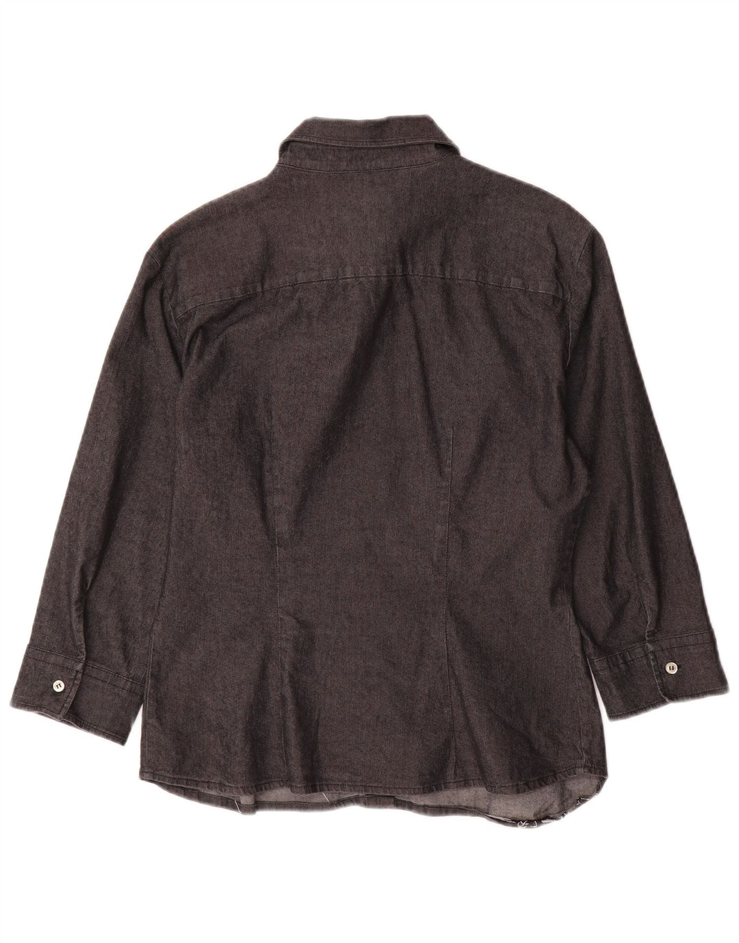 Camicia manica 3/4 da donna BENETTON UK 10 piccola in cotone grigio