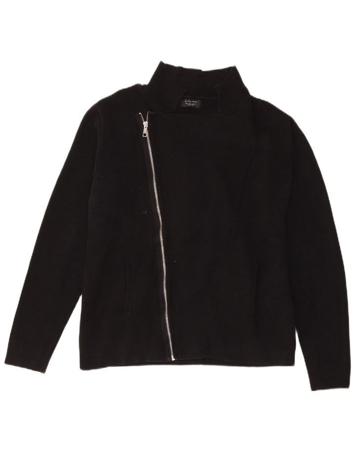 Maglione cardigan da uomo Zara grande in cotone nero