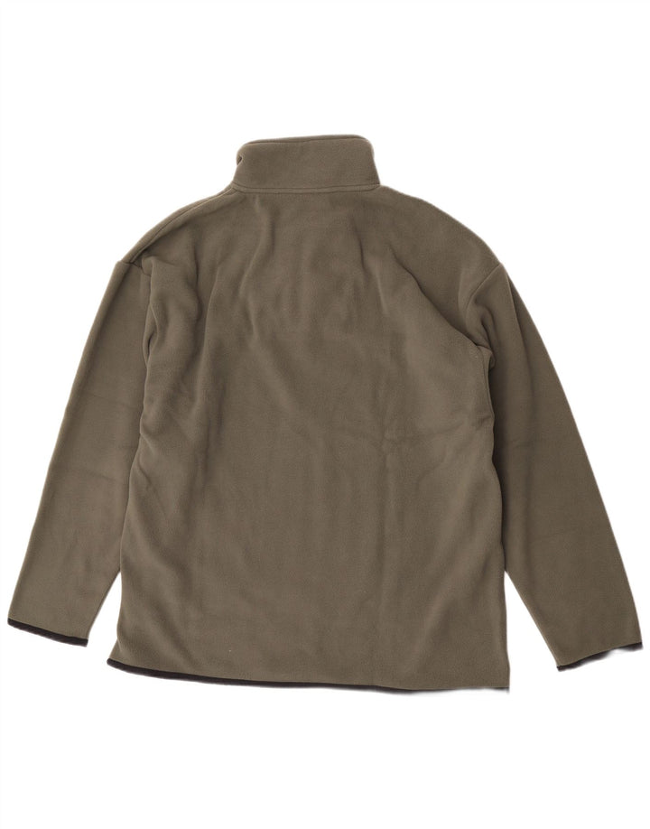 Maglione in pile Reebok da uomo con zip e collo, grande, in poliestere kaki