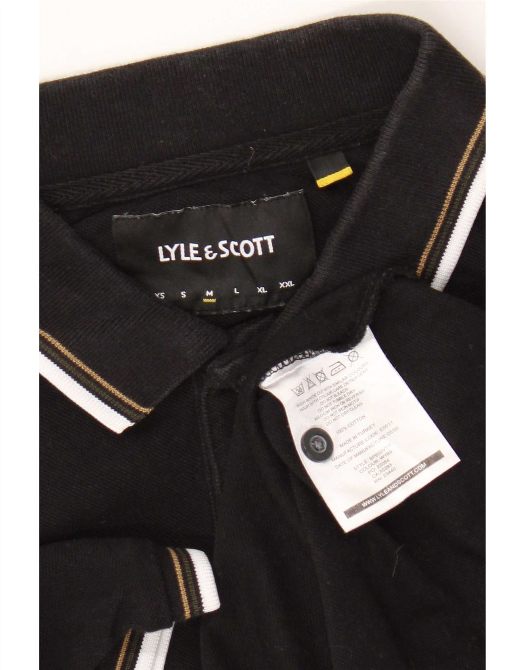 Polo da uomo Lyle & Scott in cotone a righe nere medie