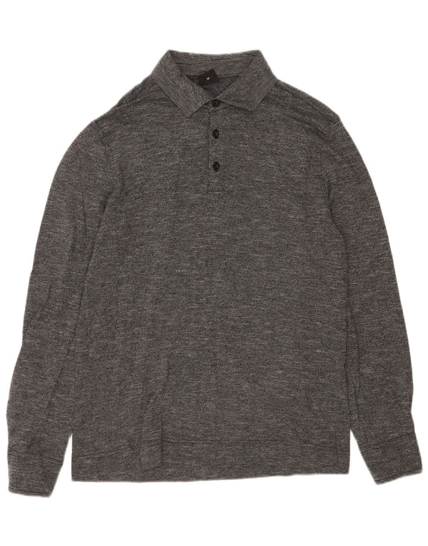 Polo da rugby da uomo con vestibilità regolare Hugo Boss, grigio medio chiazzato