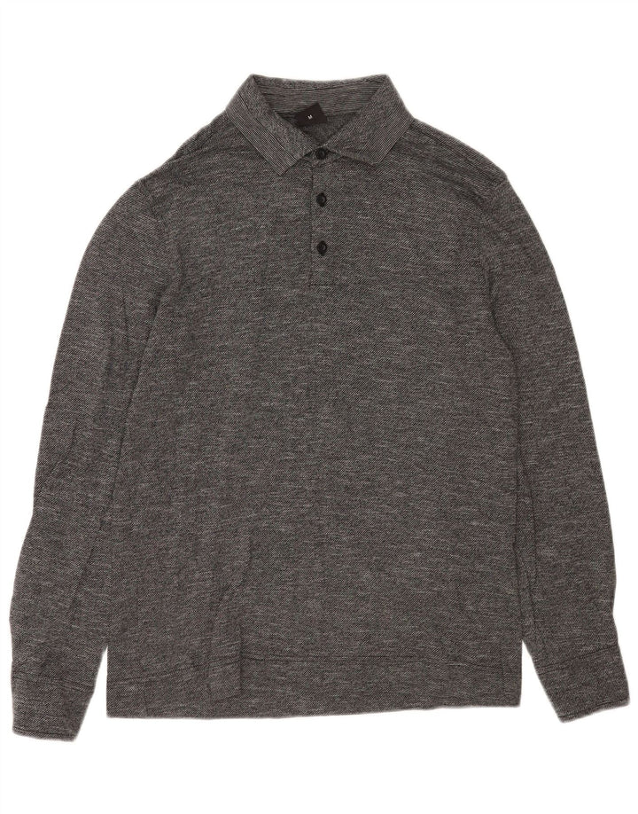 Polo da rugby da uomo con vestibilità regolare Hugo Boss, grigio medio chiazzato
