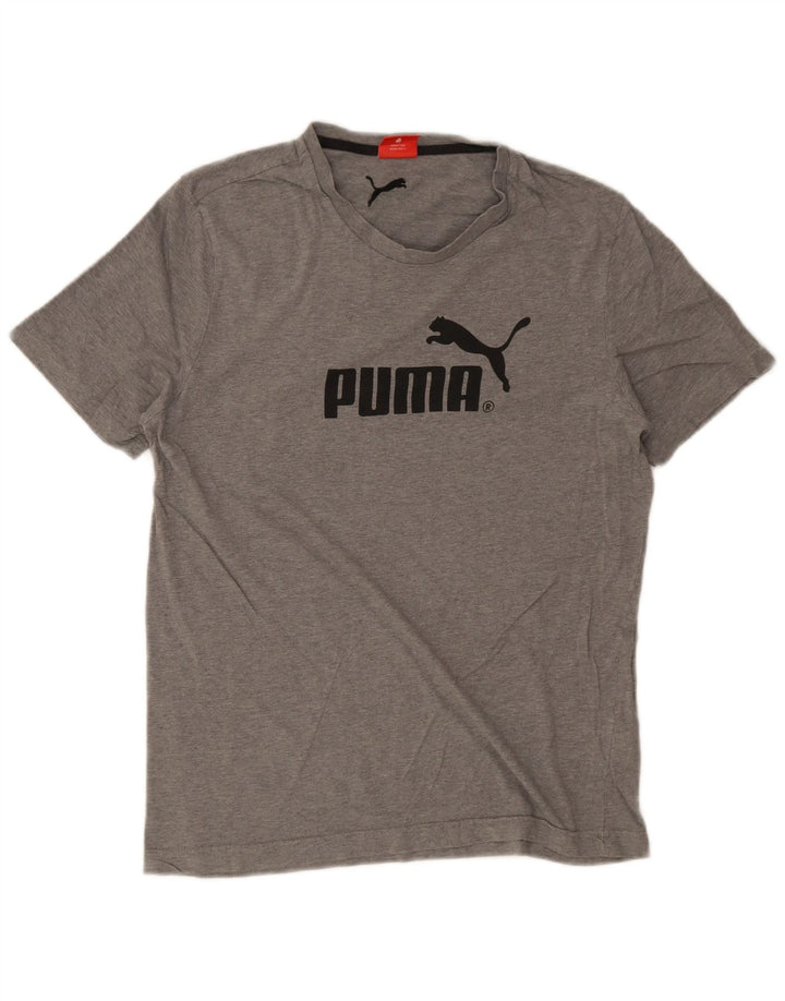 T-shirt grafica da uomo Puma Top grigio medio chiazzato