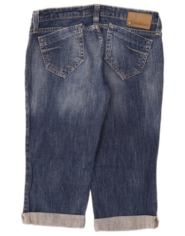 Pantaloncini di jeans Bermuda da donna Calvin Klein W29 cotone blu medio