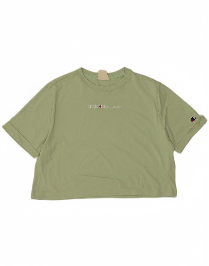 T-shirt grafica corta da donna Champion UK 14 Cotone verde medio
