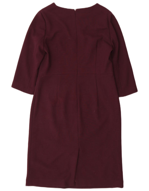 Abito tubino Hobbs da donna con maniche a 3/4 UK 14 Grande poliestere bordeaux