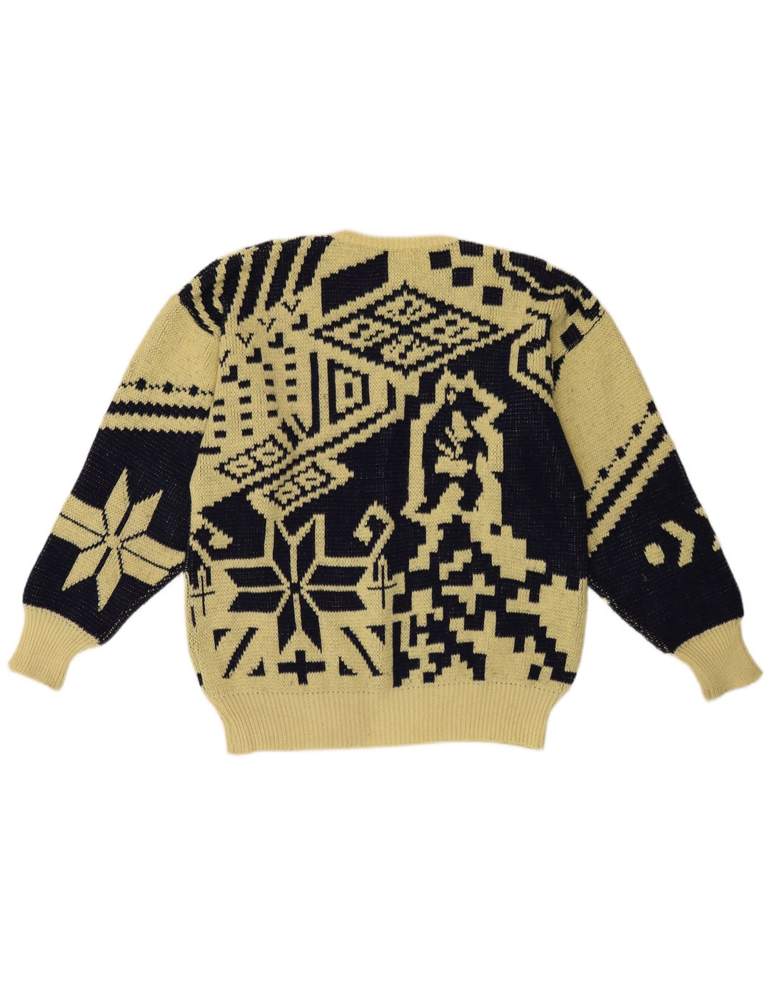 Maglione girocollo da uomo Colmar in lana geometrica giallo medio