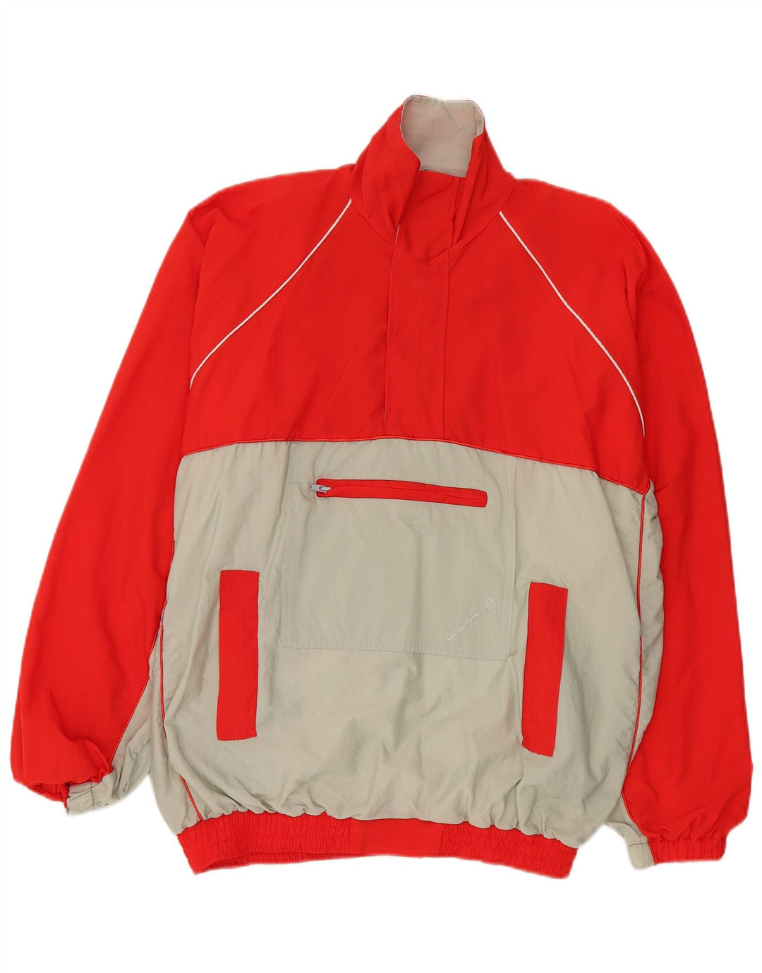 Giacca sportiva da uomo vintage pullover XL in cotone color block rosso