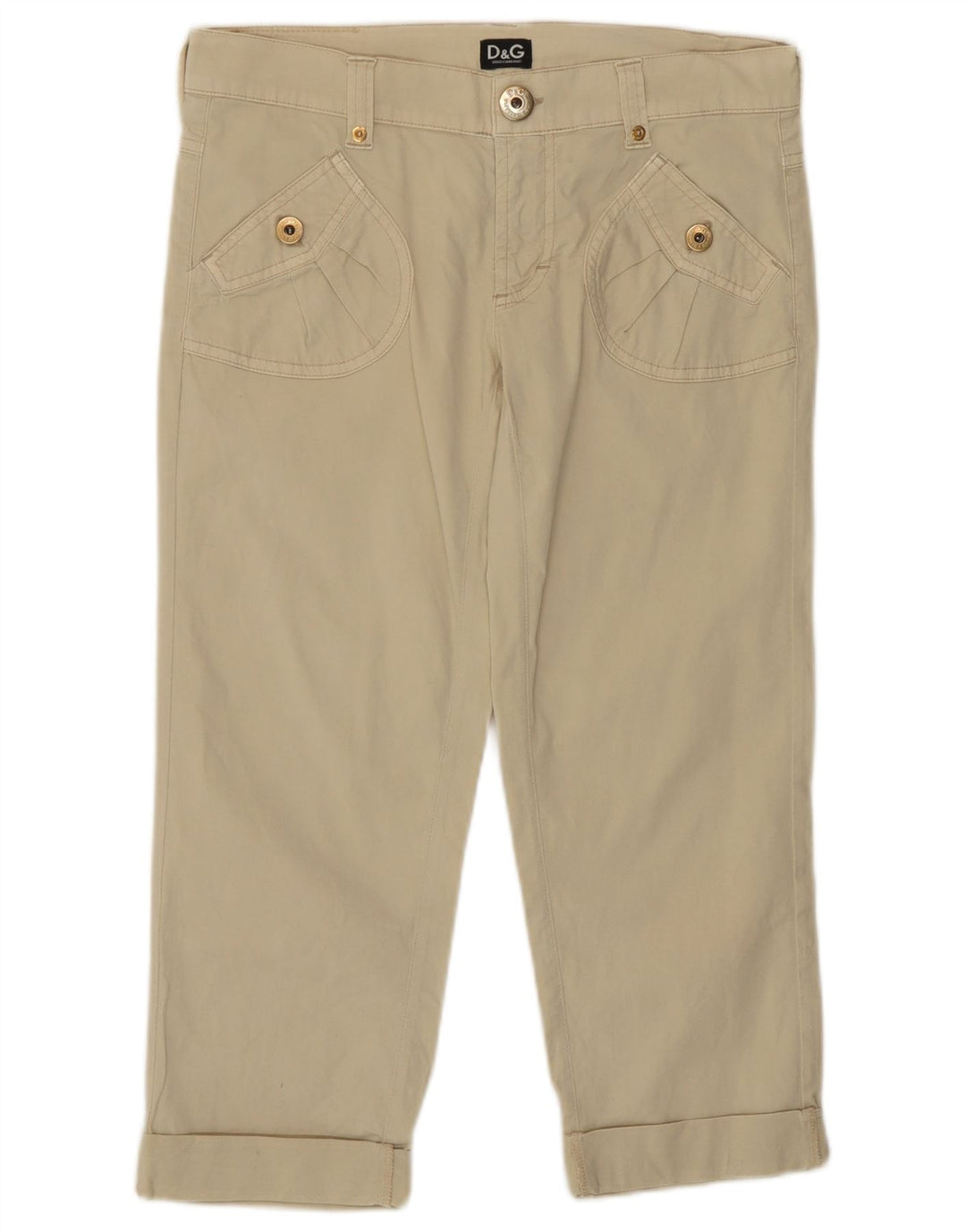 Pantaloni Capri da donna Dolce & Gabbana IT 40 piccoli W26 L20 Beige