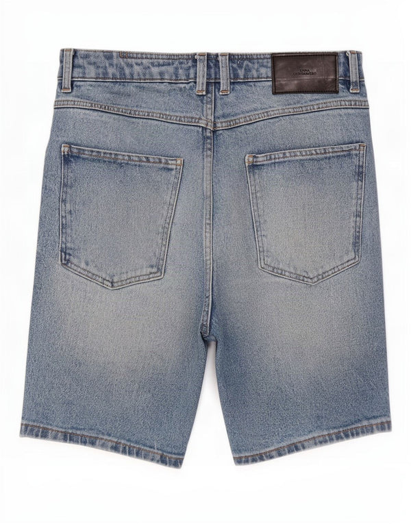 Pantaloncini di jeans da uomo Zara EU 42 Large W32 cotone blu
