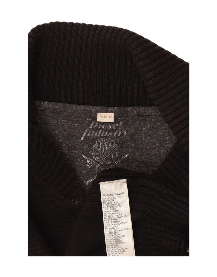 Maglione cardigan con zip intera da uomo Diesel in cotone grigio medio