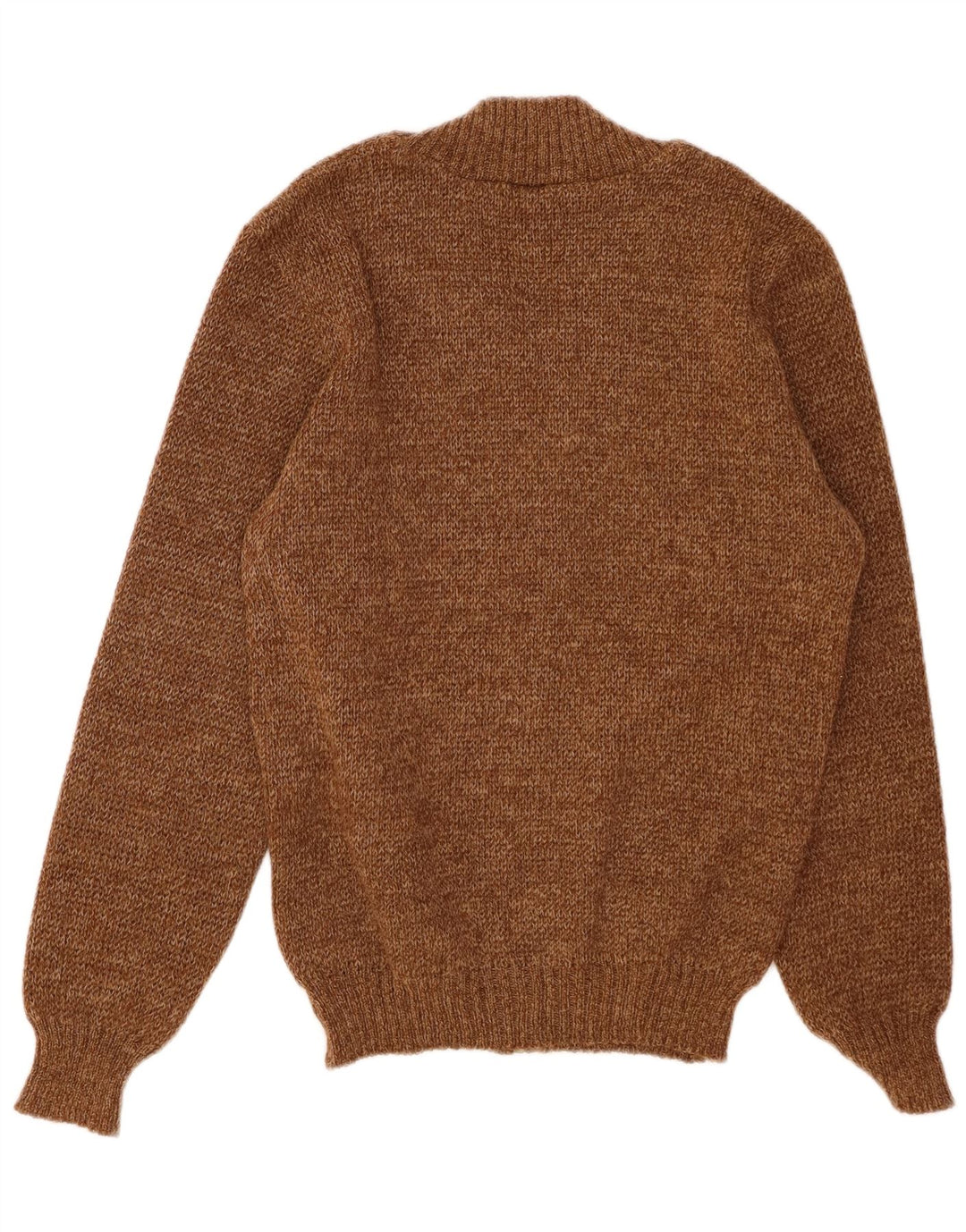 Maglione cardigan da uomo VINTAGE piccolo marrone screziato