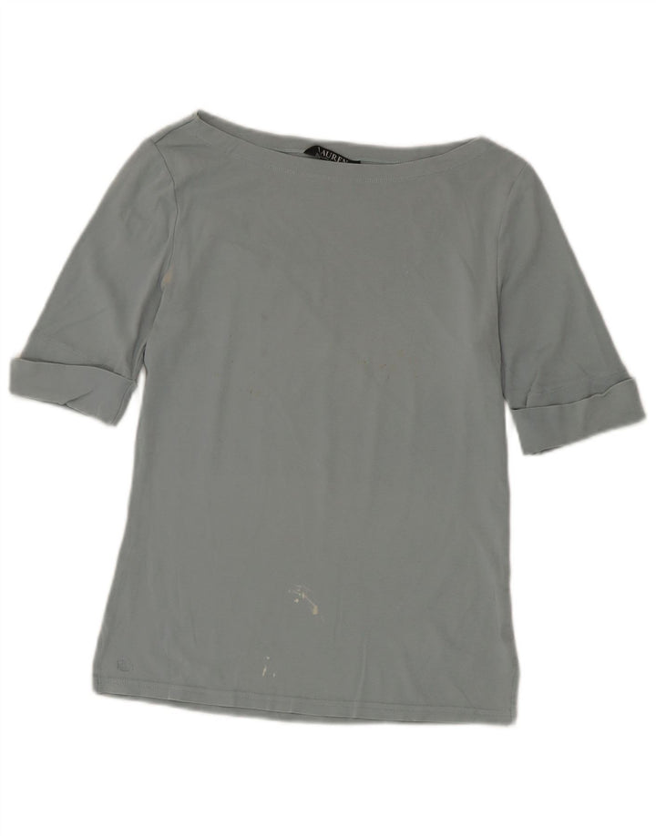Top da donna Ralph Lauren manica 3/4 UK 12 Grigio medio