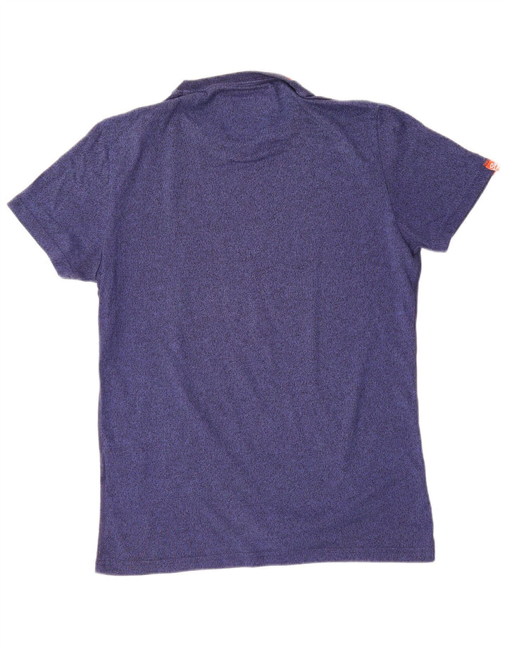 T-shirt grafica da uomo Superdry Top in cotone chiazzato blu medio