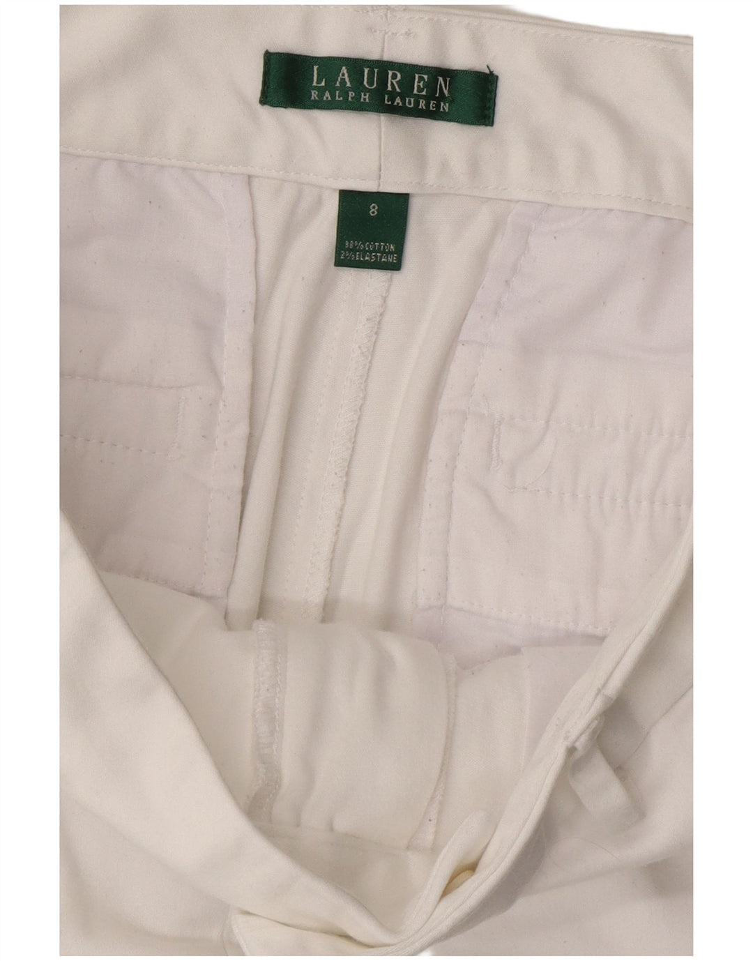 Pantaloncini chino da donna Ralph Lauren US 8 medi W32 cotone bianco