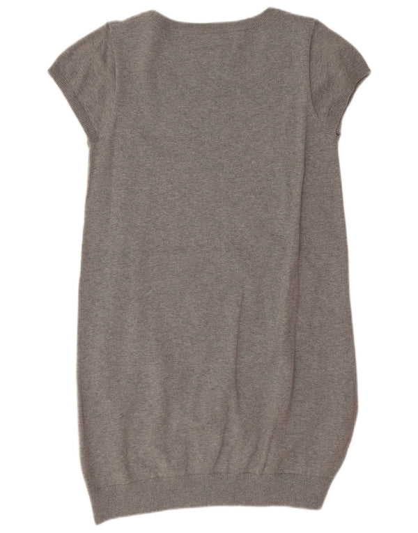 Abito maglione da donna Tommy Hilfiger UK 14 grande cotone grigio