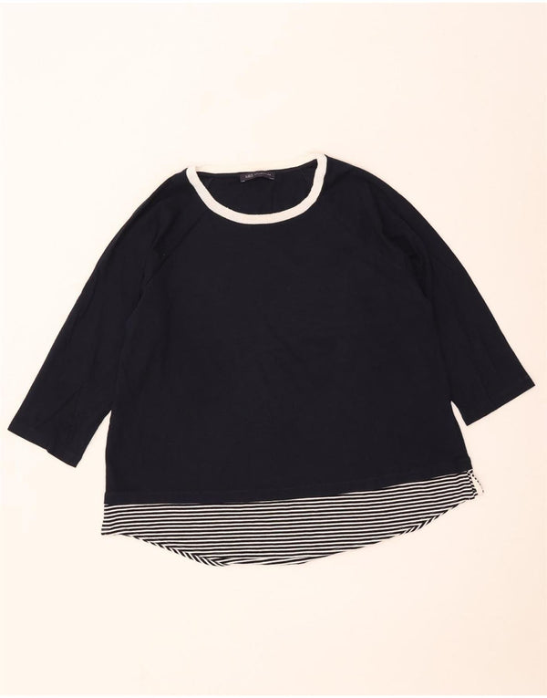 Top in camicetta con maniche a 3/4 da donna Marks & Spencer UK 18 XL a righe blu navy