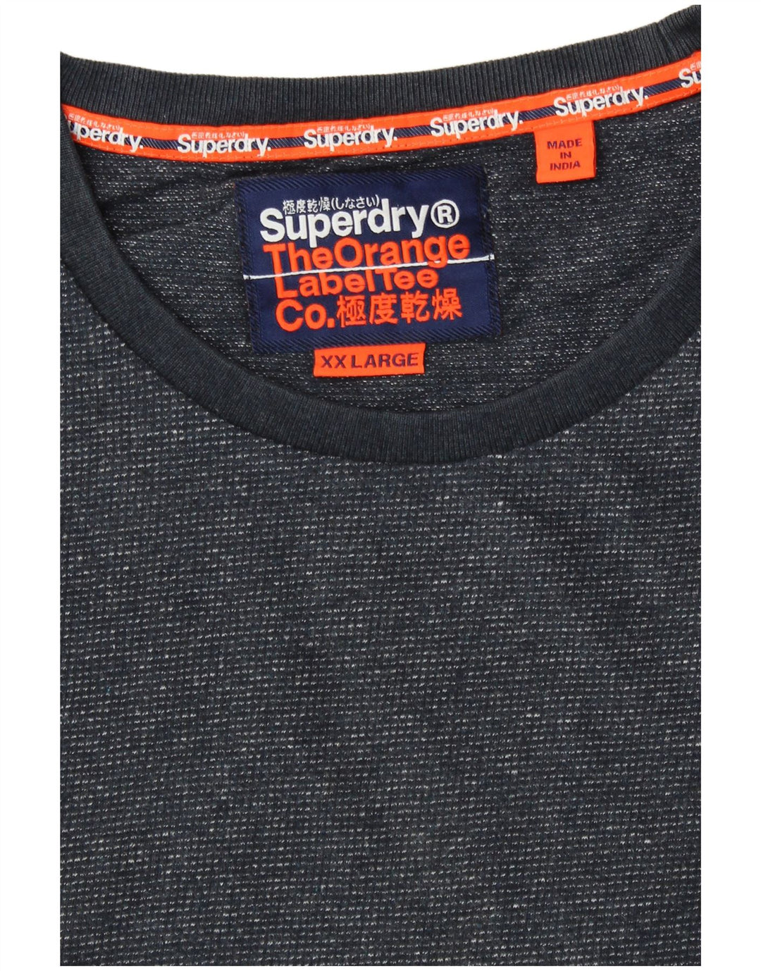 T-shirt da uomo Superdry Top 2XL cotone screziato blu navy