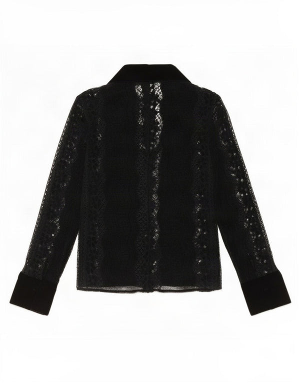 Top cardigan aperto da donna Zara UK 6 XS nero floreale