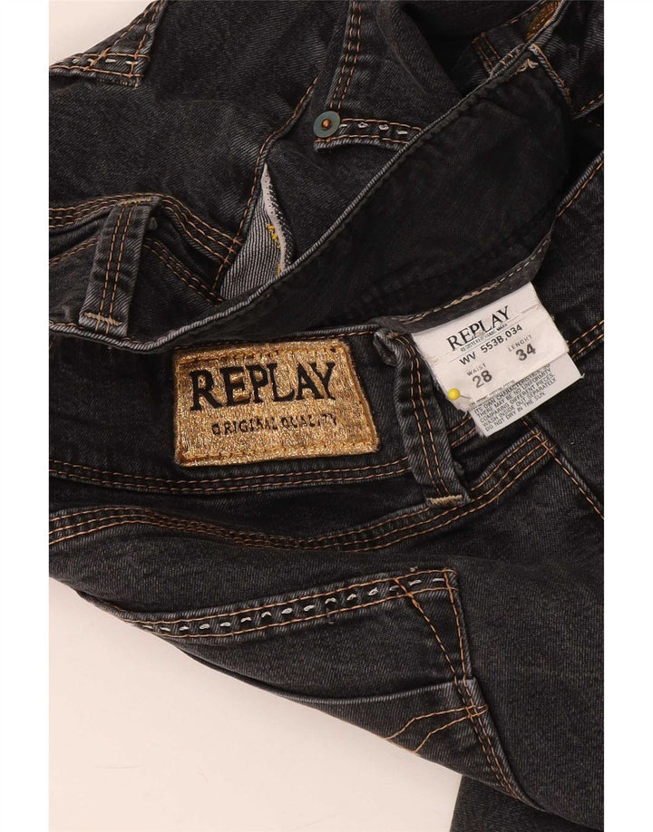 Replay Mens Slim Jeans W28 L34 Grey Cotton