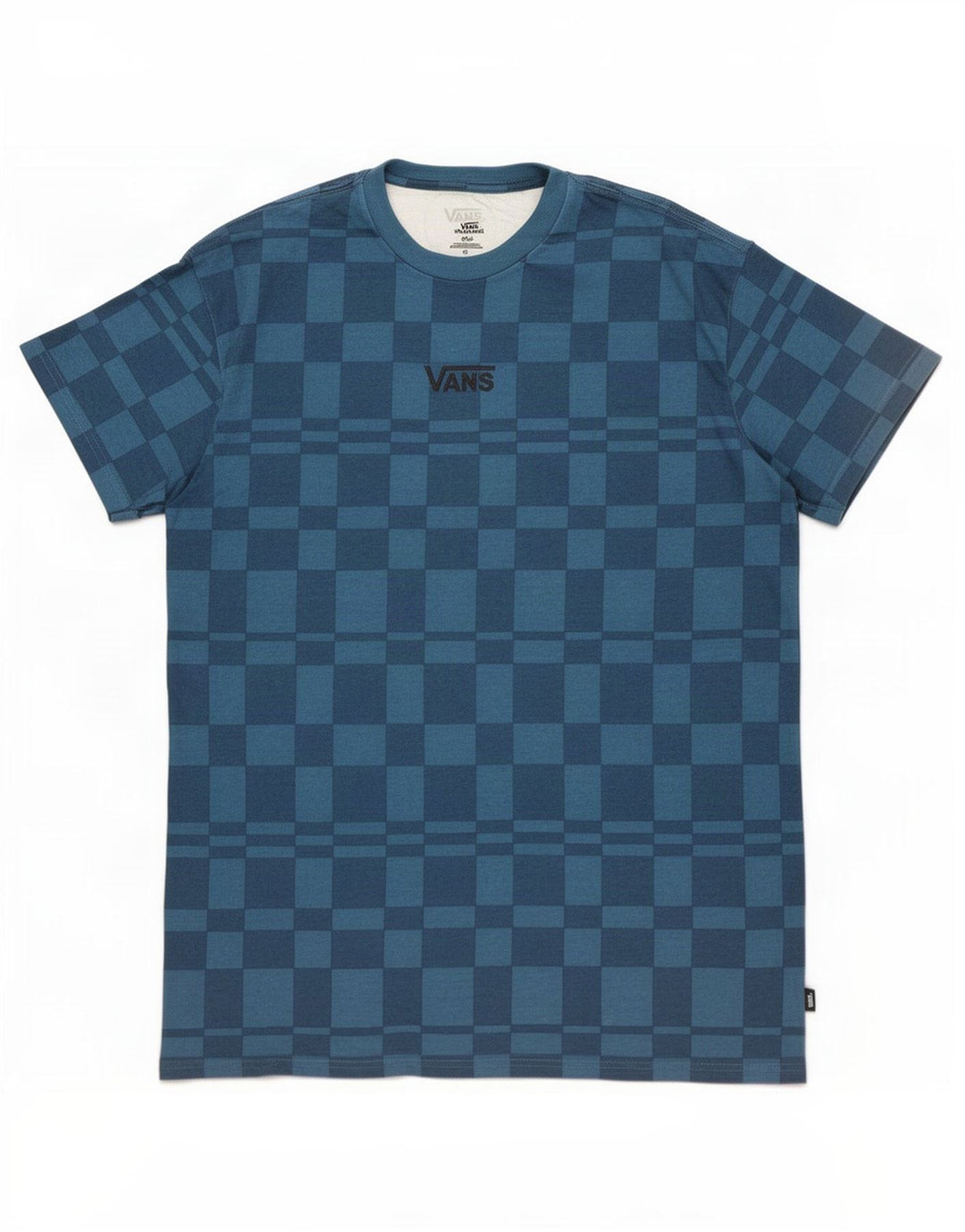 T-shirt da uomo Vans Top Small blu geometrico in cotone