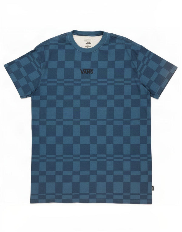 T-shirt da uomo Vans Top Small blu geometrico in cotone