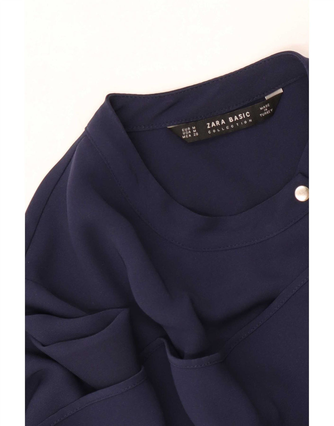 Camicetta a maniche lunghe da donna Zara UK 12 blu navy medio